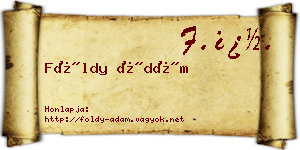 Földy Ádám névjegykártya